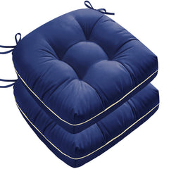 1 MIDDLE ONE front view of blue cushion set showing design and color benefit