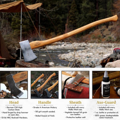 1844 Helko Werk handle grain detail showing hickory texture and grip comfort