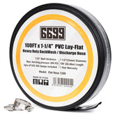 6699 front view of coiled 1-1/4 inch hose showing length and label for easy selection