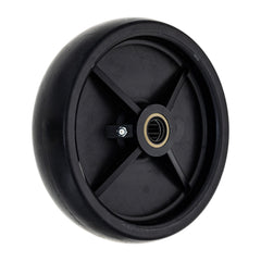 8TEN wheel installed on mower deck showing restored deck stability benefit