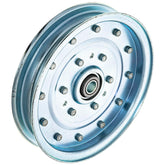 8TEN idler pulley front view showing flange and fit for quick replacement