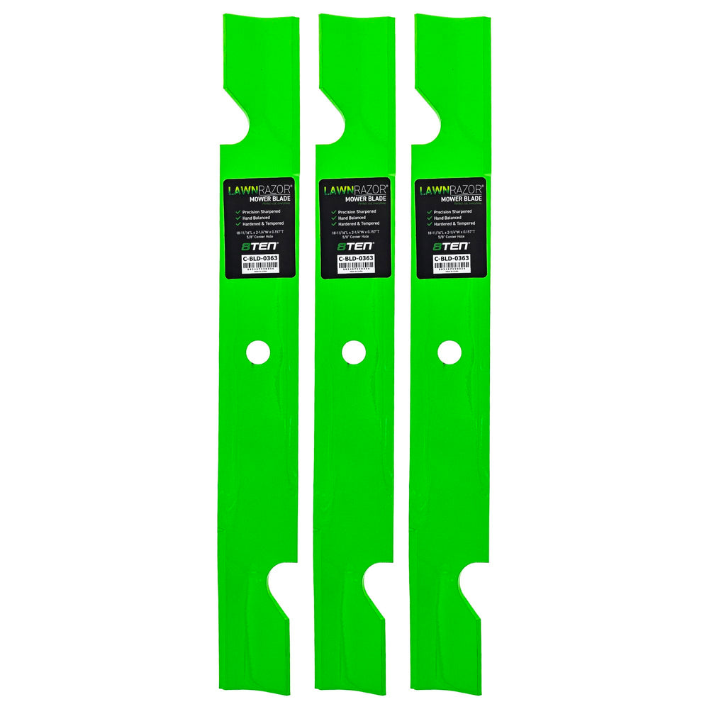 8TEN blade three-pack front view showing fit and replacement convenience
