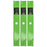 8TEN LawnRAZOR front pack showing three blades and labels for quick identification and convenience