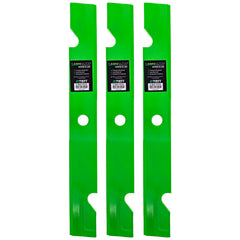 8TEN LawnRAZOR front view of three blades showing fit and finish for reliable replacements