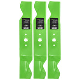 8TEN LawnRAZOR front view of three blades showing fitment and quick replacement benefit