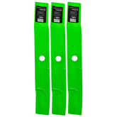 8TEN LawnRAZOR front view of three mulching blades showing fit and finish benefit