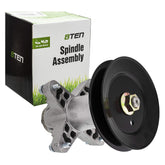 8TEN spindle front view showing mounting flange and durable finish for reliable replacement