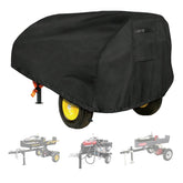 Aaaspark front view of covered log splitter showing full protection