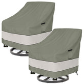 Aacabo front view of two grayish green covers showing fit and finish