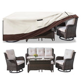Aacabo cover front view on 5-piece set protecting furniture from weather