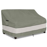 Aacabo front view of covered loveseat protecting cushions