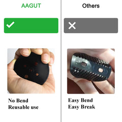 AAGUT staples driven into soil securing landscape fabric for stability