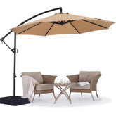 ABCCANOPY front view of 10ft cantilever umbrella showing full coverage advantage