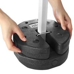 ABCCANOPY front view of two pre-filled weights showing compact pack and ready use