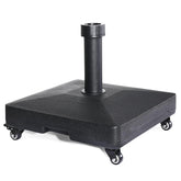 ABCCANOPY front view of black umbrella base showing stability and sleek design