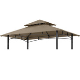 ABCCANOPY front view of khaki replacement canopy showing clean coverage and sun protection
