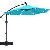 ABCCANOPY turquoise umbrella front view showing full 10ft canopy and shade coverage