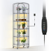 Abimars front view assembled showing compact greenhouse and plants, strong and space-saving