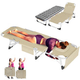 ABORON front view of tanning chair showing full profile and benefits
