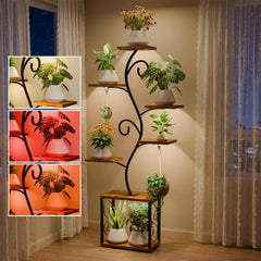 aboutool front view of 64 inch plant stand showing seven tiers and full setup benefit