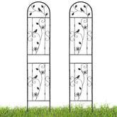 aboxoo front view of two trellises showing decorative bird stakes and overall height benefit