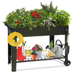 aboxoo front view of raised garden bed showing full planter and legs, easy access