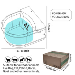 Abustle pig close-up of sealed 100W heating element for reliable thawing