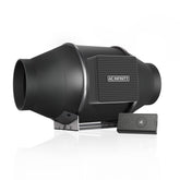 AC Infinity CLOUDLINE PRO S4 front view showing compact inline fan and mounting benefit