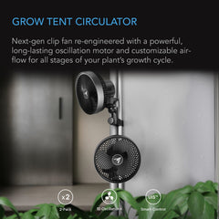 AC Infinity CLOUDRAY S6 clip mount close-up showing secure attachment and flexible positioning benefit