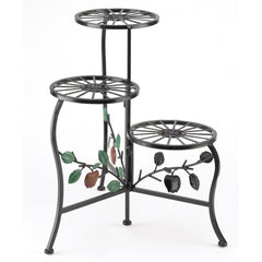 Accent Plus front view of multicolor plant stand showing three tiers and space-saving benefit