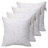 ACCENTHOME front view of four white 18x18 inserts showing value pack benefit