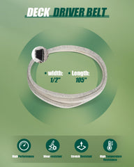 ACEBRI drive belt laid flat with size visible to ensure correct fit