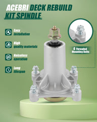 ACEBRI close-up of two spindle assemblies highlighting durable construction