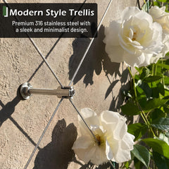Acemaker wide shot of installed trellis on exterior wall demonstrating modern minimalist look