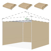 Acepic khaki sidewalls front view showing full panel and color, adds privacy