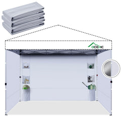 Acepic front view of three 10x10 sidewalls showing clean finish and coverage