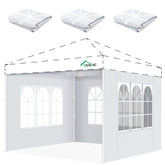 ACEPIC front view of three white church-window sidewalls showing clean fit