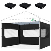 Acepic front view of black sidewall showing full-panel coverage and weather protection