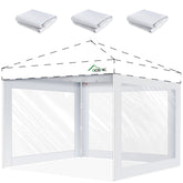 Acepic front view of packaged three clear sidewalls showing ready-to-use protection