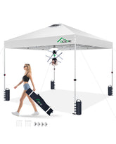 Acepic front view white canopy providing instant shade and protection