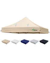 ACEPIC front view of khaki 10x10 peak top showing coverage and fit