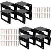 Acheterry front view of eight brackets showing pack and finish, durable storage solution