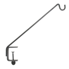 Achla Designs angled deck rail pole front view showing clamp and hook for secure hanging