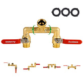 Acolasia front view showing brass splitter and dual outlets for durable flow