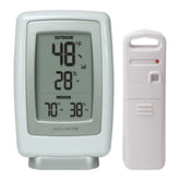 AcuRite front display showing indoor and outdoor temperature and humidity for quick reading