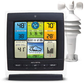 AcuRite Notos front display showing temperature and forecast for quick reference