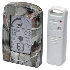 AcuRite front display showing weather, time and hunting icons for quick planning