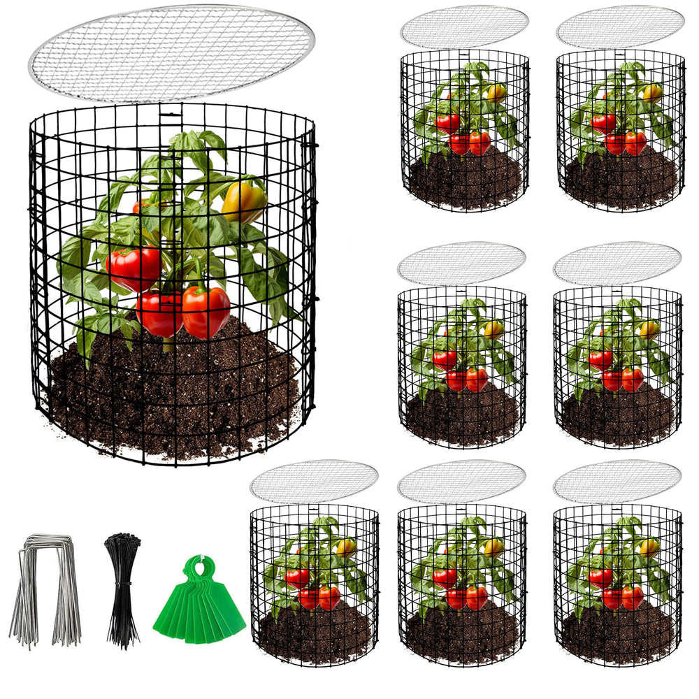 Adnee front view of assembled plant cage showing protection and airflow