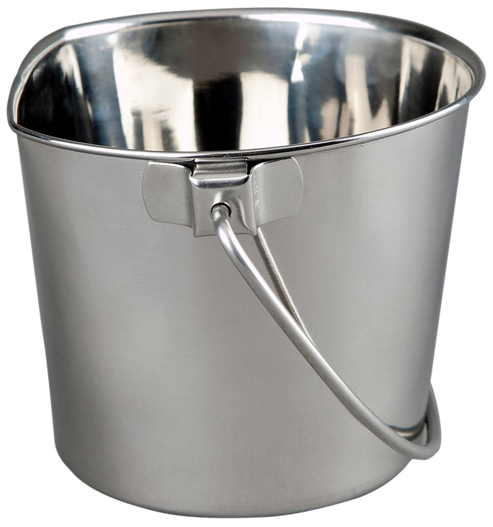 Advance Pet Products front view of stainless steel bucket shows durable build and clean finish