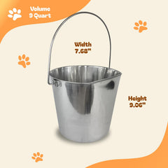 Advance Pet Products interior texture of bucket highlighting easy-to-clean stainless steel surface
